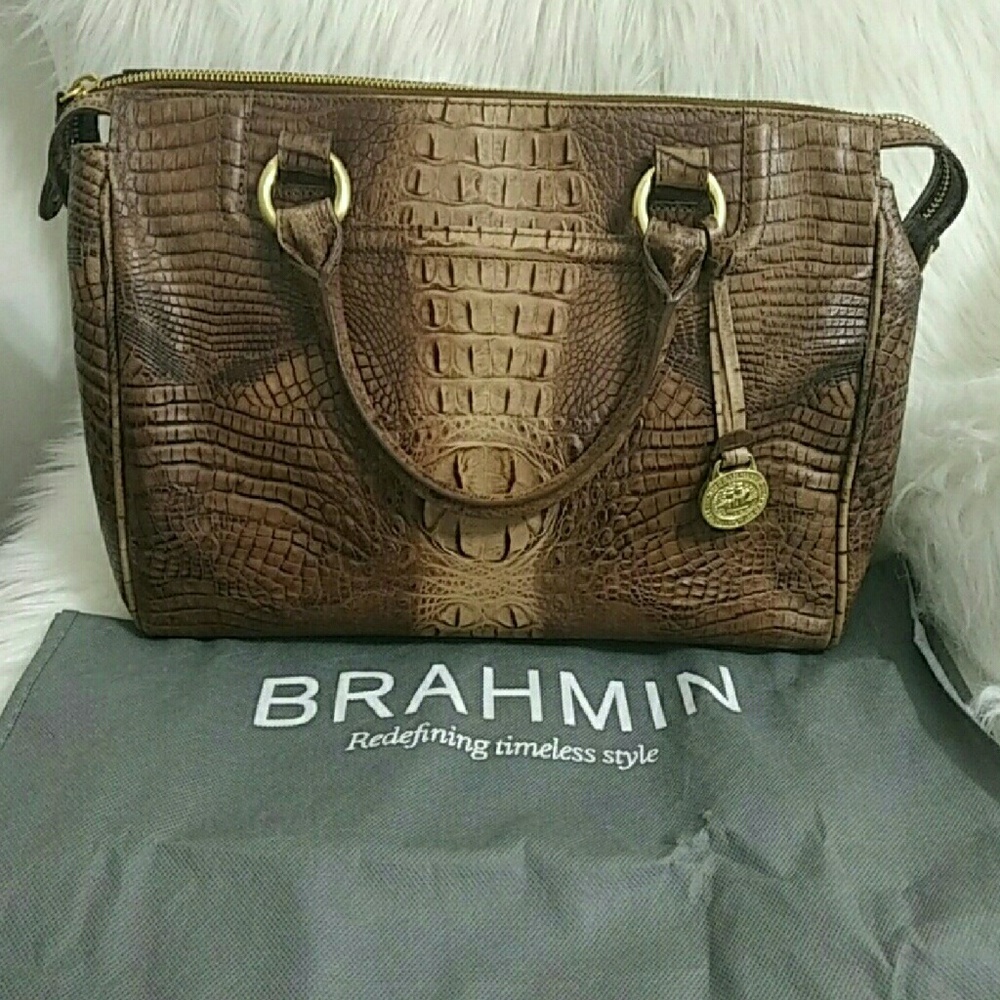 Brahmin Crocodile Satchel